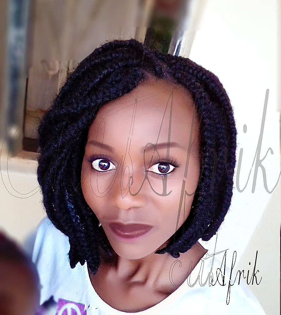 stacked kinky braid bob hairstyles in Uganda