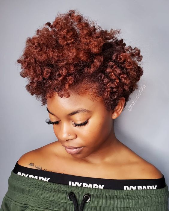 Colored Tapered Bob Afro Hair