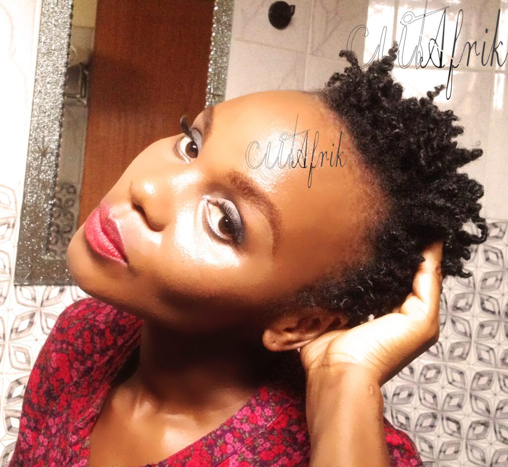 Twist out on dry SHORT natural hair using only Leave In.