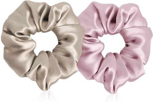 Silk or satin scrunchies for stretching or bandind hair 