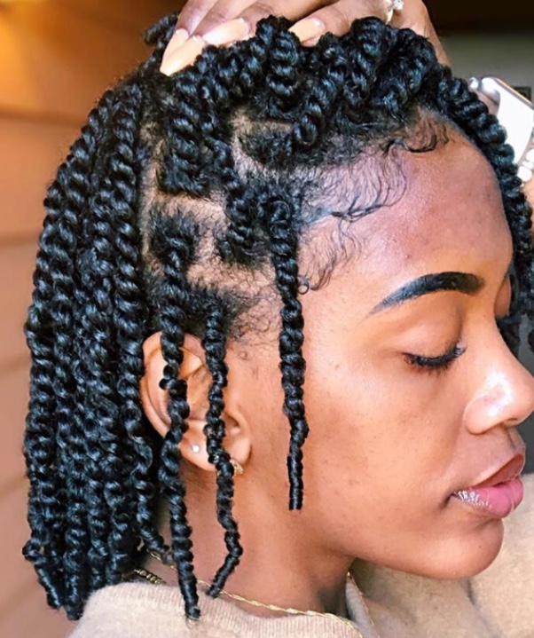 Mini Twists (Short 4c Natural Hair)  Natural hair twists, Short hair twist  styles, Mini twists natural hair