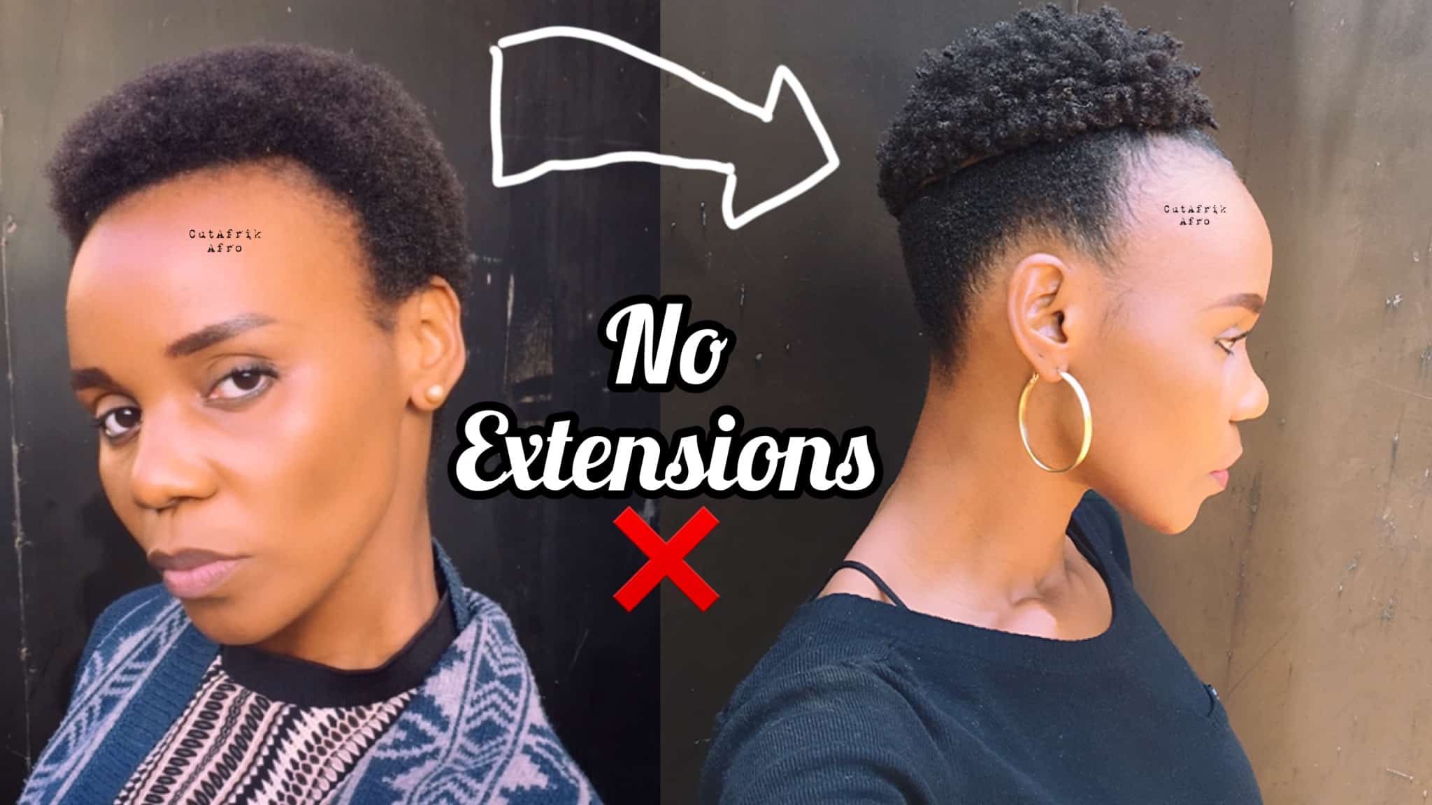 Natural Hairstyle Connected Rubber Band Twists with Puff