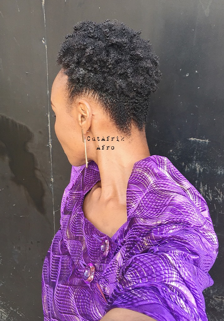 High puff on short afro hair