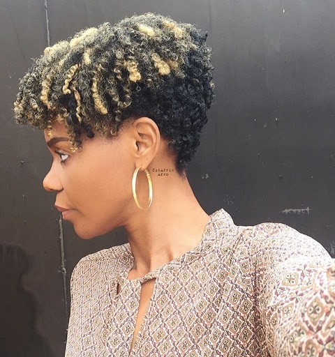Self Tapered curly  Haircut