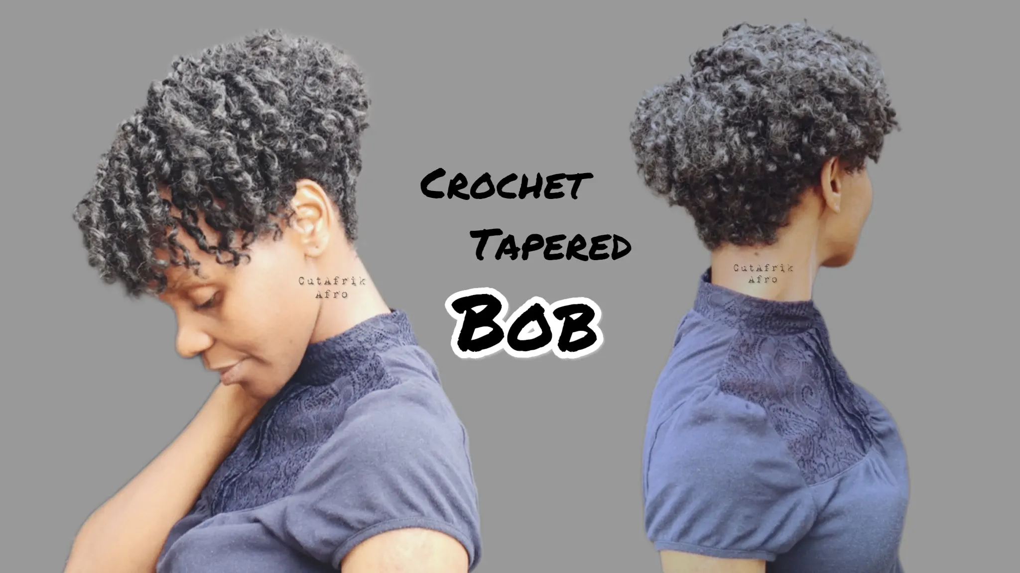 Tapered curly kinky bob